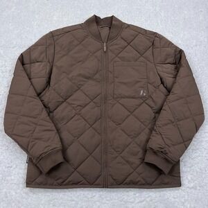 Frank And Oak Coat Womens Medium* Brown Skyline Reversible Bomber Jacket Quilted